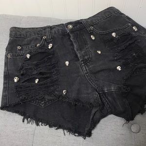 LF Carmar Denim Shorts with Skulls